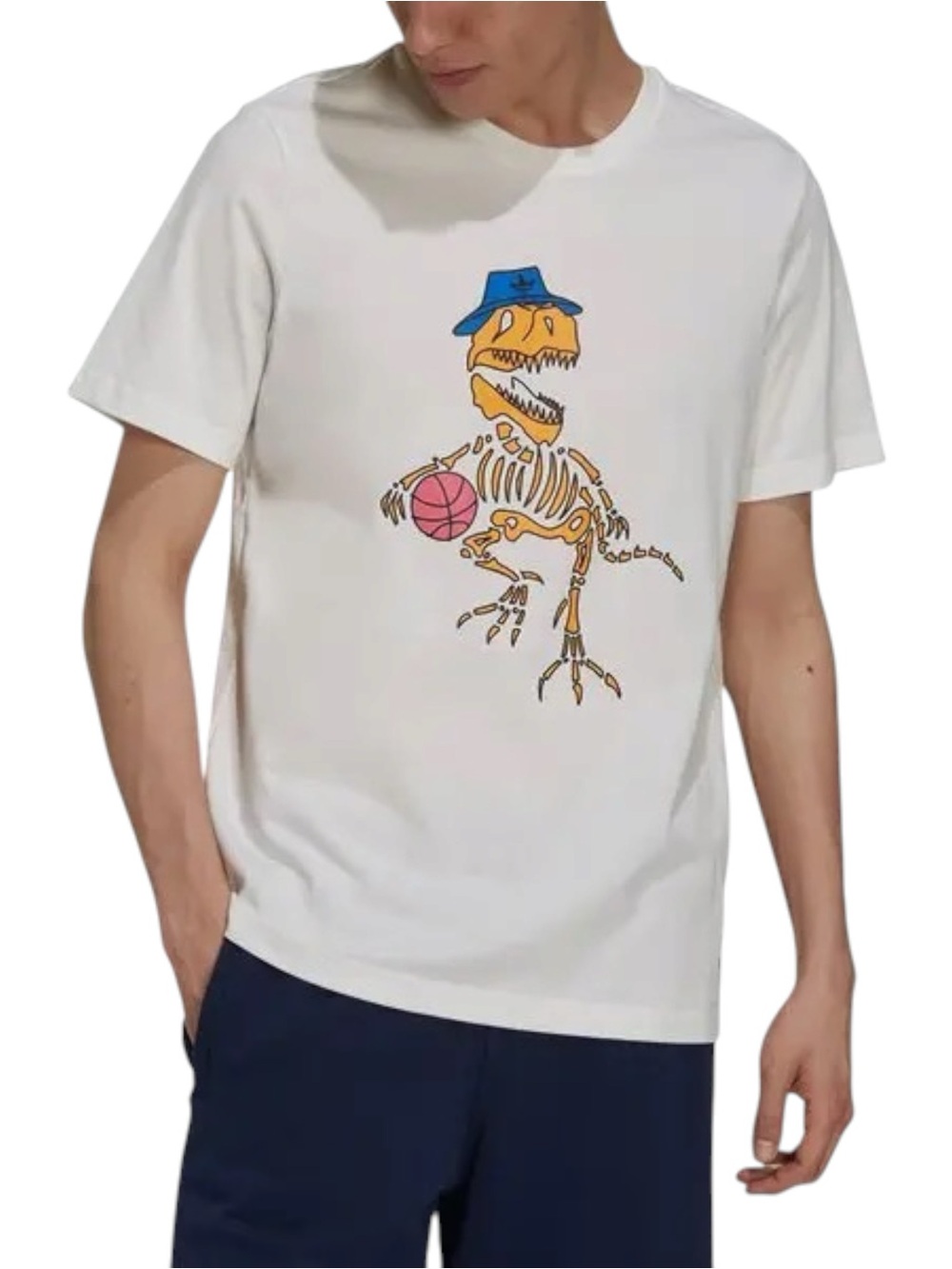 ADIDAS Originals 5 Dino Tee Cartoon Printing Round Neck Short Sleeve L NWT
